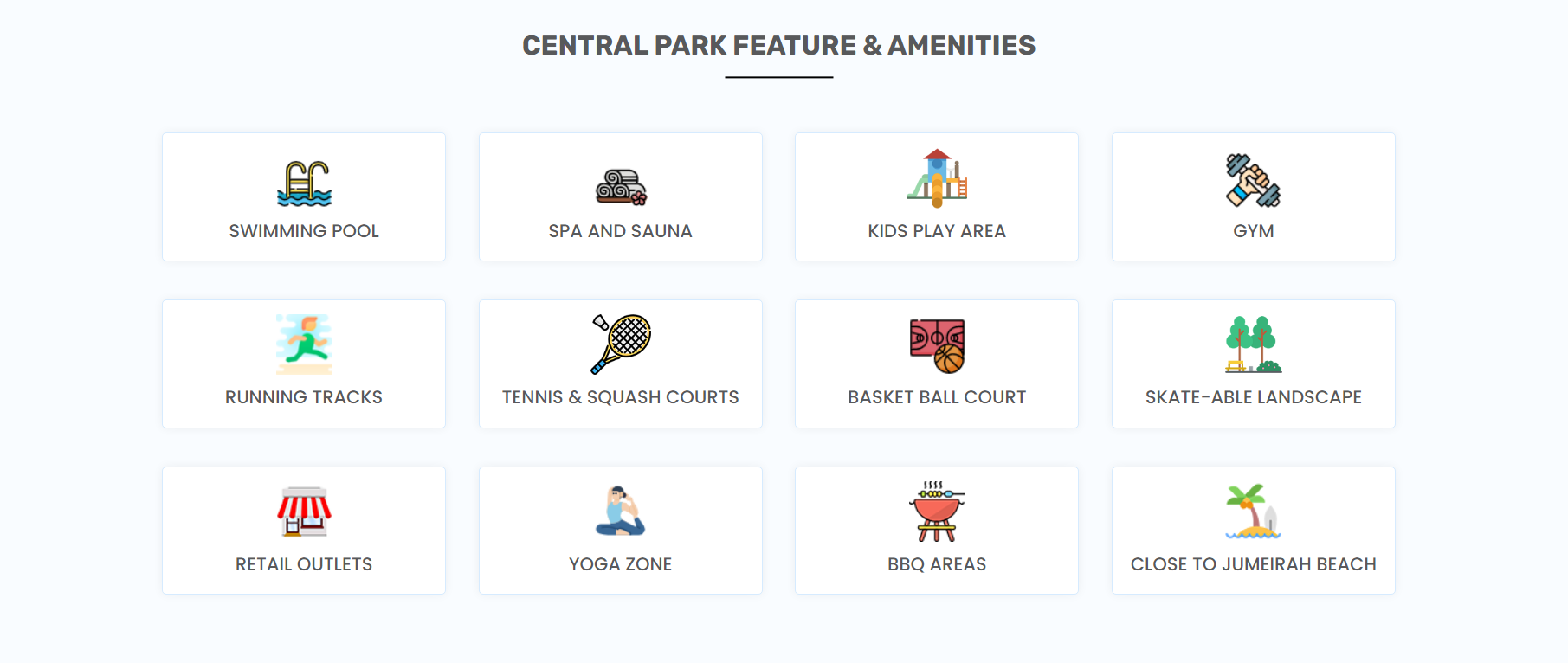 Central Park Feature & Amenities