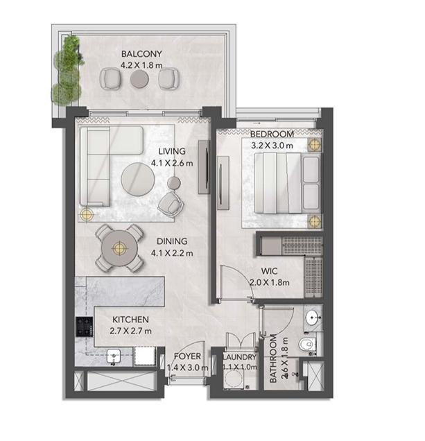 Ghaf Woods by Majid Al Futtaim 1br_675sqft Ghaf Woods by Majid Al Futtaim